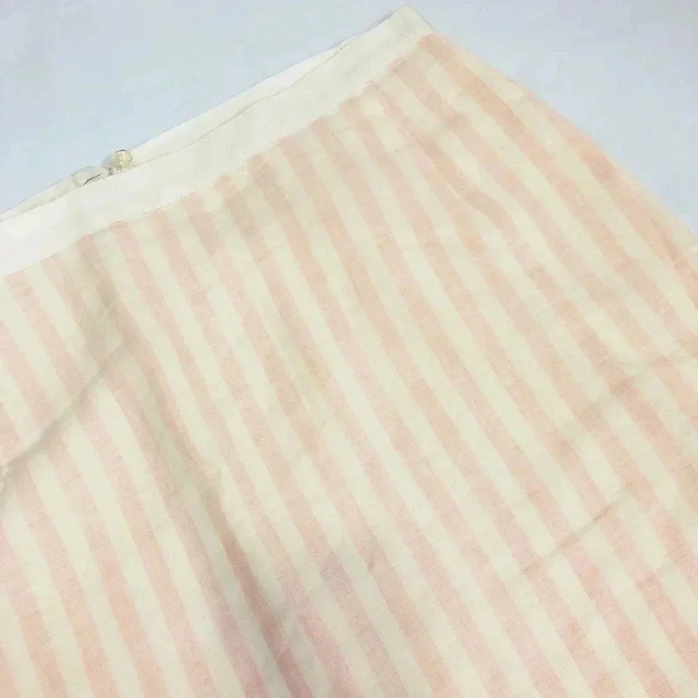 AKRIS Punto Striped Linen Pencil Skirt
